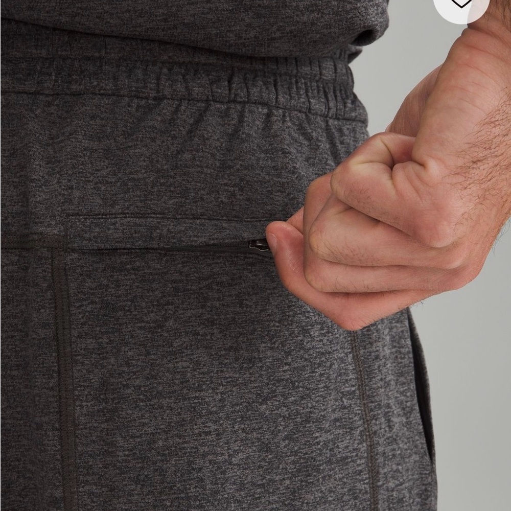 lululemon Men's  Soft Jersey Shorts 7” Large  Athletic Shorts Heathered Black - Picture 4 of 12